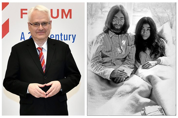 Ivo Josipović / John Lennon i Yoko Ono (Snimili Ronald Goršić/Cropix / EPA)
